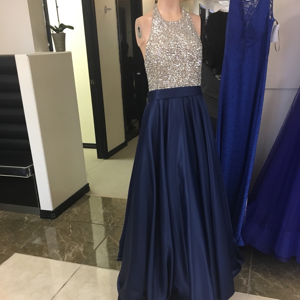 Navy & Silver Prom Dress